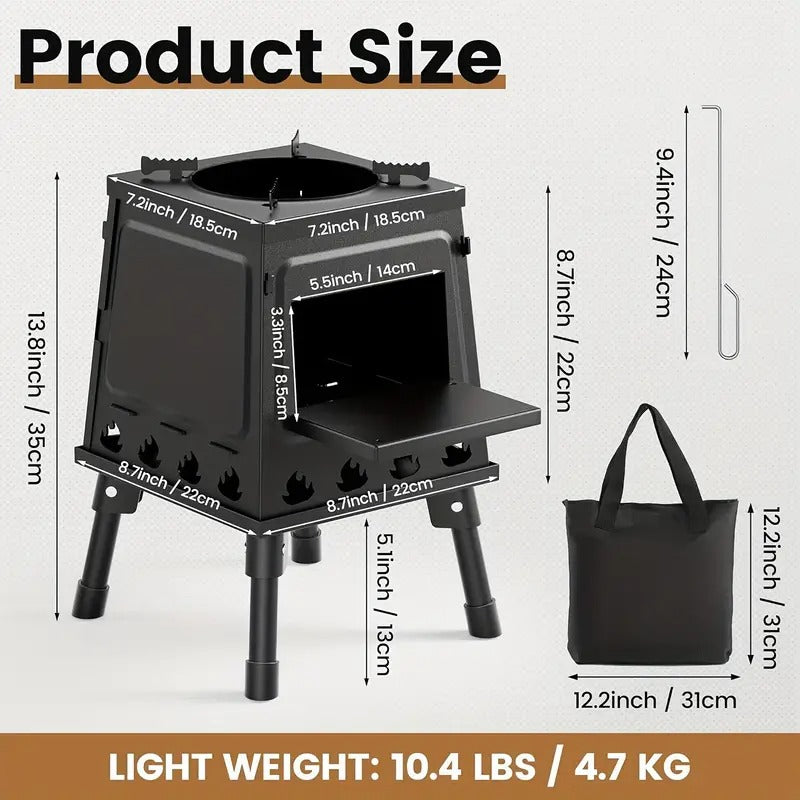 1pc portable wood burning stove heavy duty compact outdoor - Temu